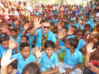 Students of community Primary School with Donors