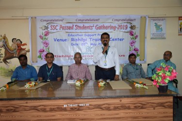 Chief Guest Professor Mr. Amanullah Hadi   ( Vice Principal of Satkhira Government College is speaking in SSC Passed Students Gathering 2019