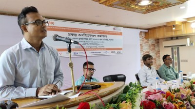 ADC-ICT and Education speaking in Inception Workshop at District Level