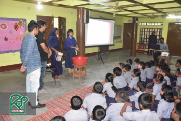 A Demonstration on Handwashing at Rishilpi Center School